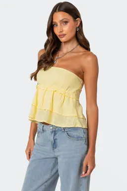 Top peplum strapless lino de Edikted en Tops para argentina