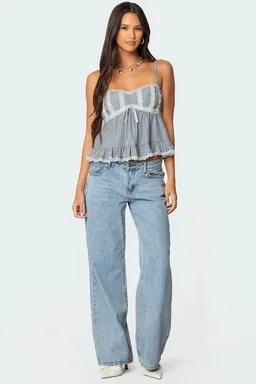 Musculosa babydoll con encaje de Edikted en Tops para argentina