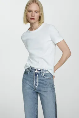 Jeans rectos detalles foil de Mango en Pantalones para argentina