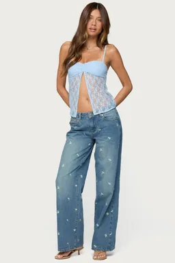 Jean edna bordado floral de Edikted en Pantalones para argentina