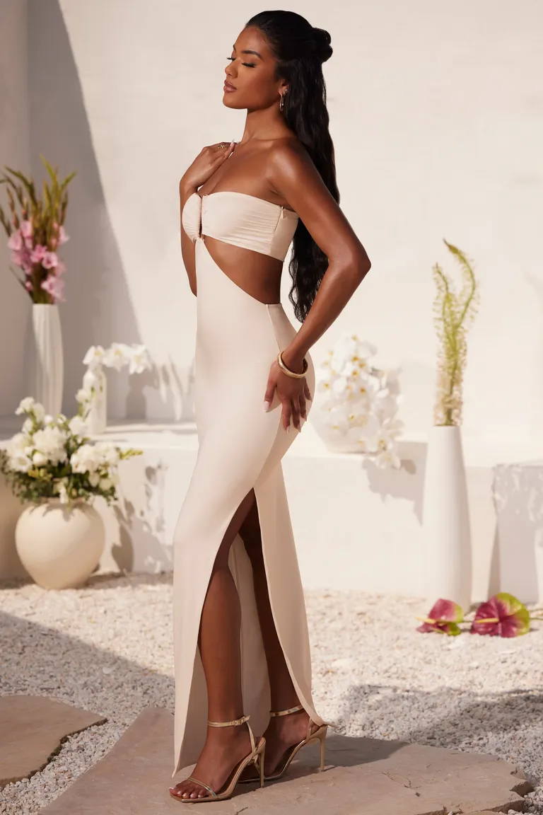 Vestido largo bandeau con aberturas de Oh Polly en Vestidos para argentina