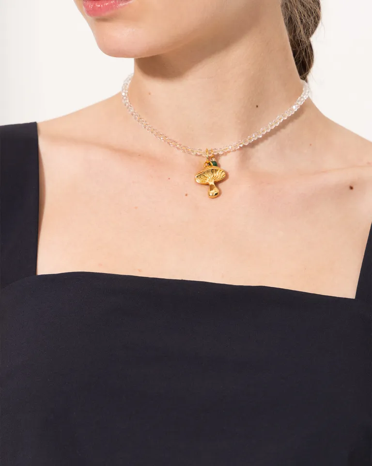 Collar ajustable con mostacillas y dije colgante groovy para mujer de Jazmin Chebar en Bijouterie para argentina