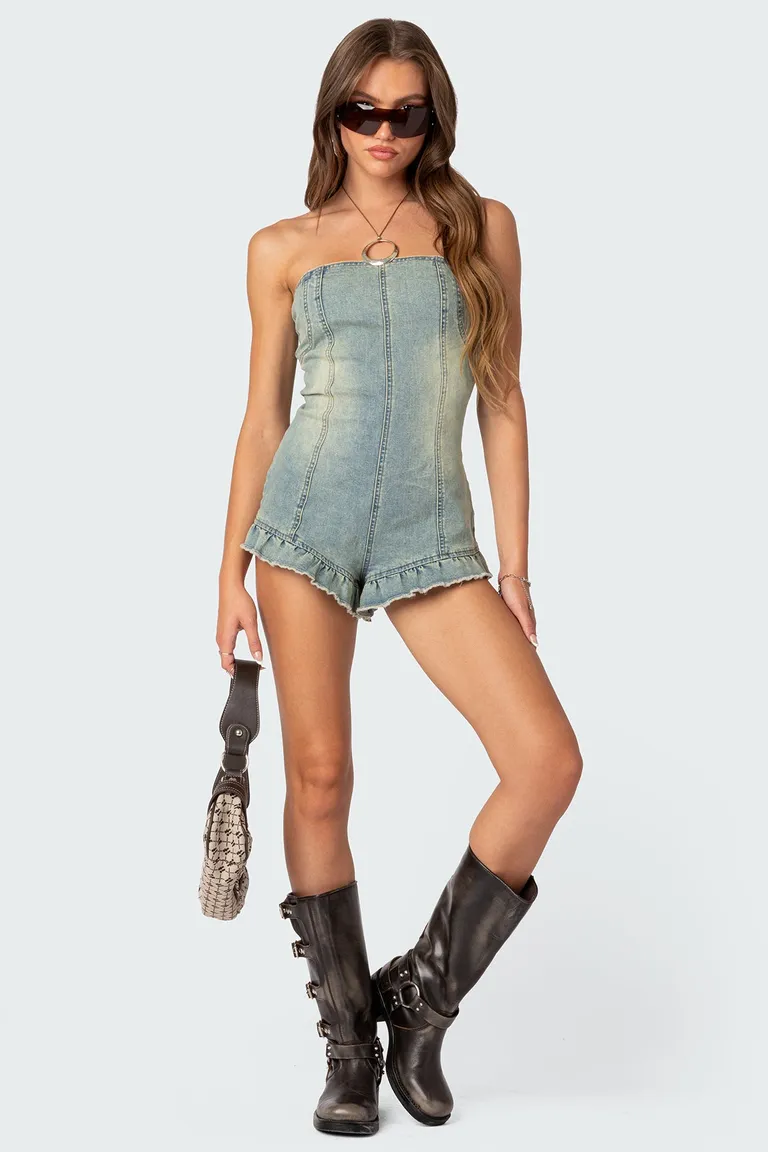 Mono winnie denim lavado de Edikted en Monos para argentina