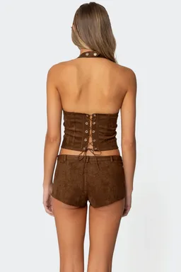 Top halter gamuza sintética sloane de Edikted en Tops para argentina