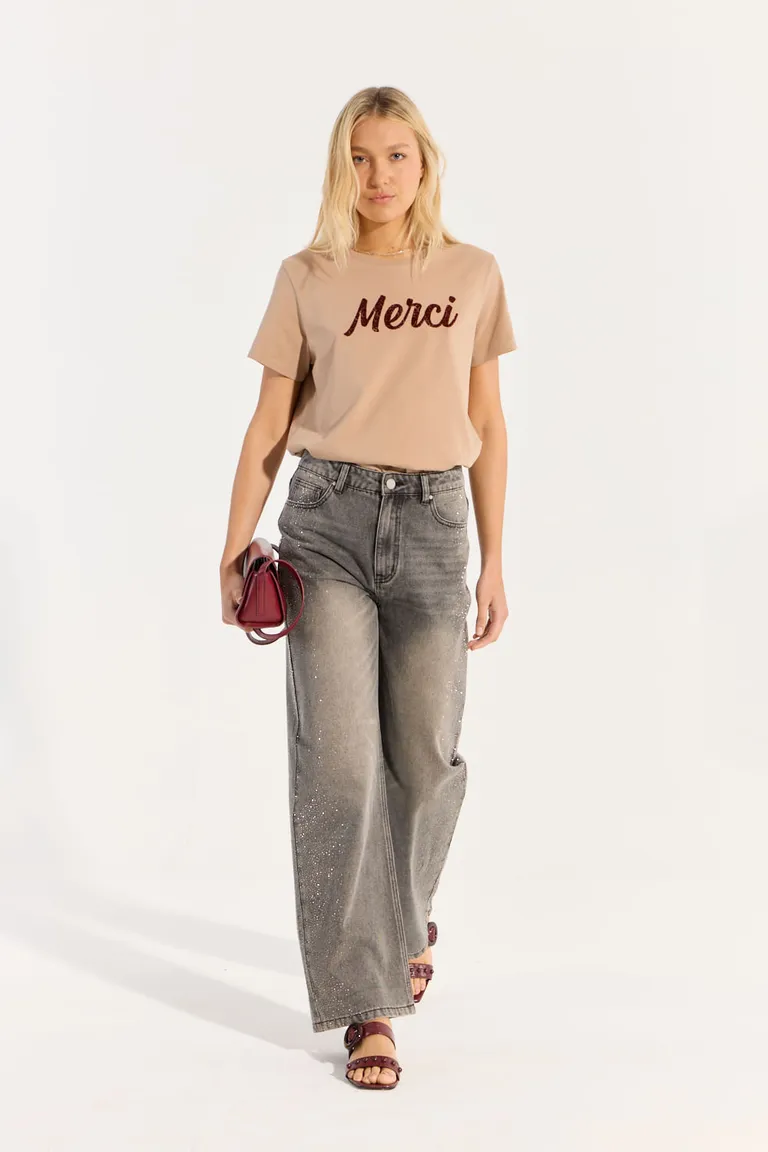 Pantalón vaquero de corte holgado y recto con detalle decorativo en el lateral de Portsaid en Pantalones para argentina