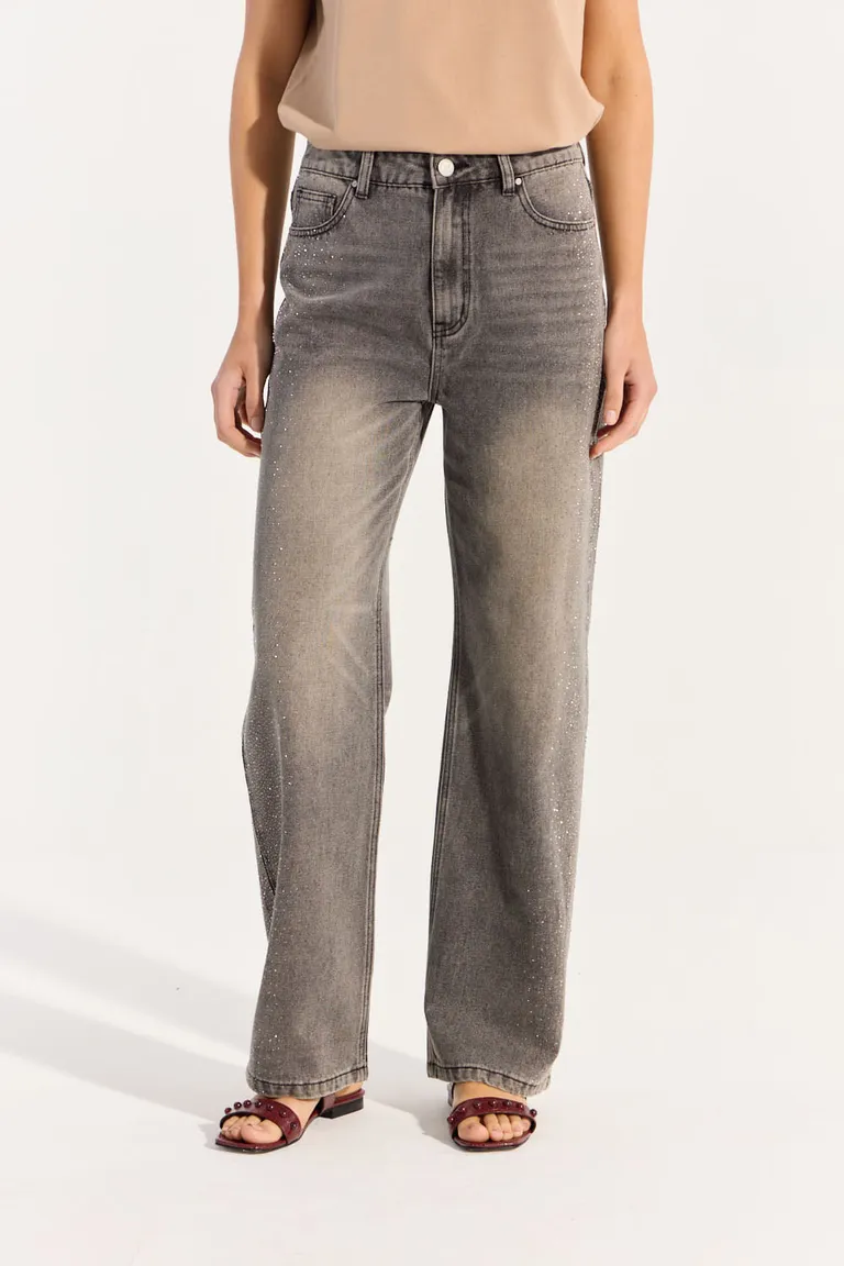 Pantalón vaquero de corte holgado y recto con detalle decorativo en el lateral de Portsaid en Pantalones para argentina