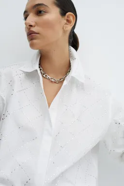 Camisa algodón con strass de Mango en Camisas para argentina