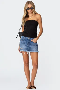 Mini falda denim rota tomi de Edikted en Faldas para argentina