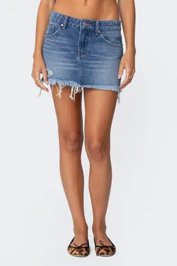 Mini falda denim rota tomi de Edikted en Faldas para argentina