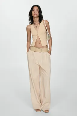 Pantalón lyocell con pliegues de Mango en Pantalones para argentina