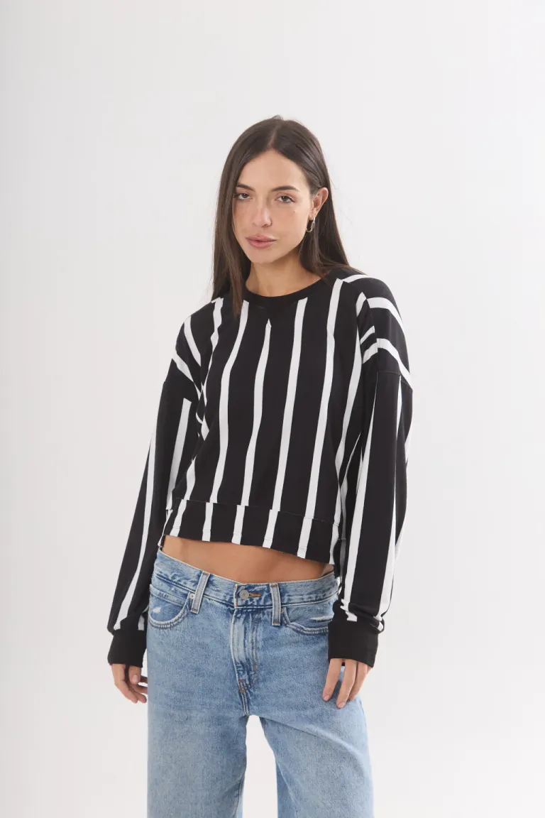 Buzo rayado de lanilla para un estilo casual y sofisticado de Belle en Buzos y Sweaters para argentina