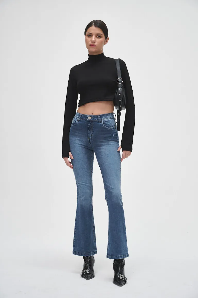 Pantalones vaqueros de tiro alto con efecto campana, diseño elegante y sofisticado de Sweet en Pantalones para argentina