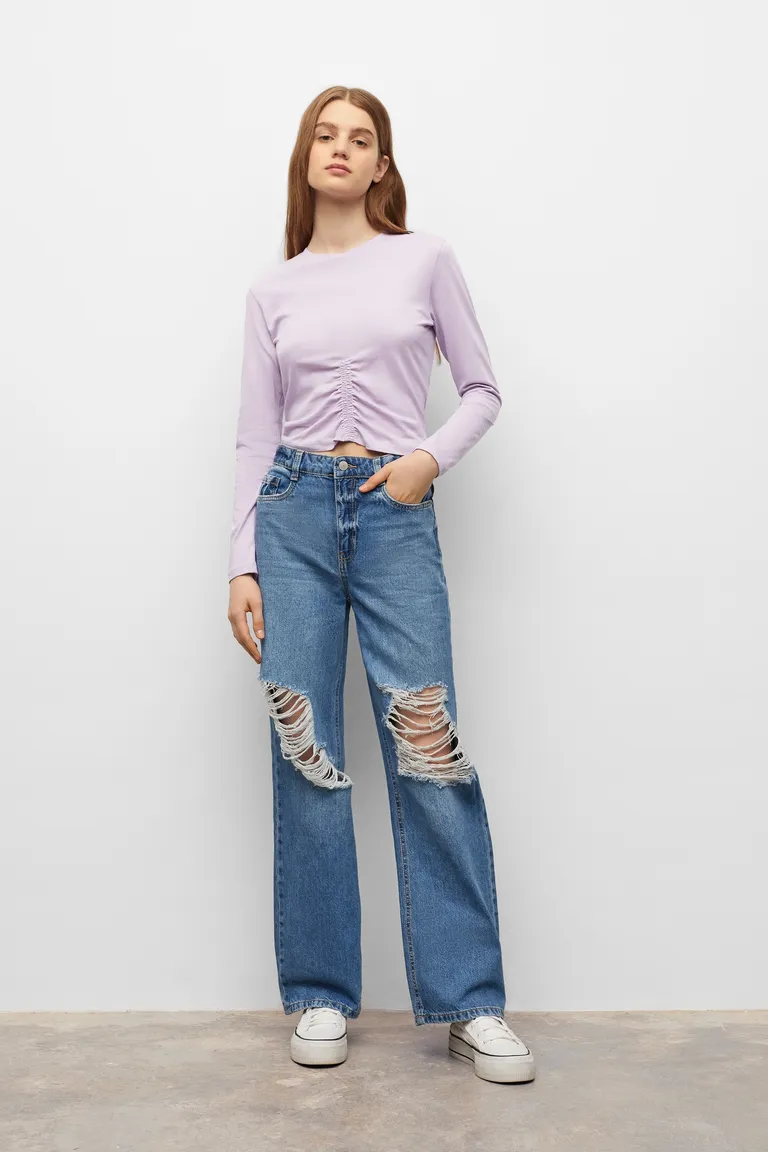 Remera con detalle fruncido de Mango Teen en Remeras para argentina