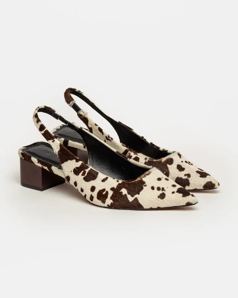Stilettos de Tacón Cuadrado con Estampado de Vacuno de Prüne en Zapatos con Tacos para argentina
