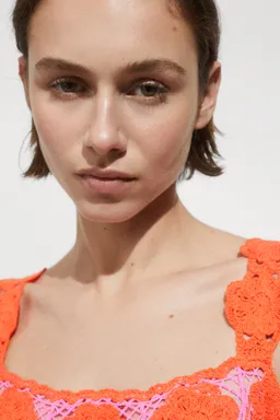 Vestido crochet flores de Mango en Vestidos para argentina