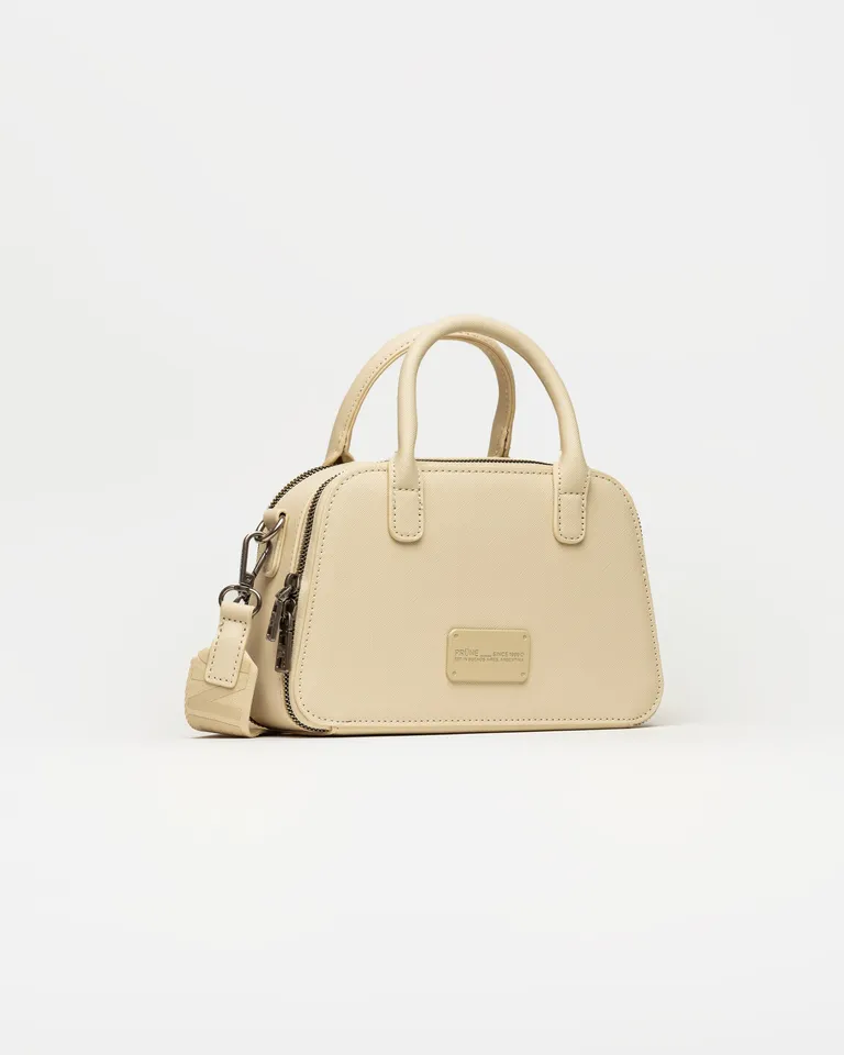 Cartera de mano estructurada con doble cierre y correa regulable desmontable de Prüne en Bolsos y Carteras para argentina