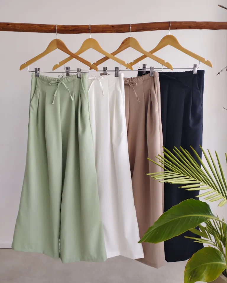 Pantalones palazzo de corte amplio y largo maxi en tonalidad rosa de Lemmon en Pantalones para argentina