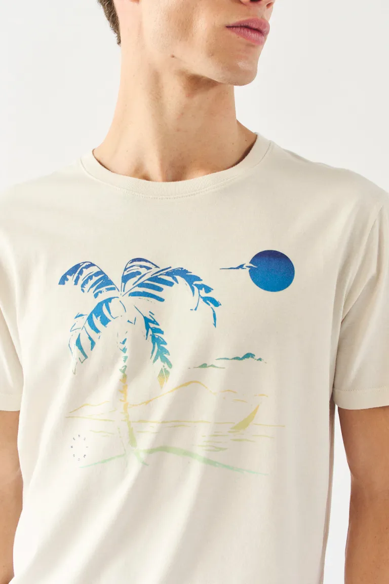 Remera casual de corte regular con estampa gráfica en blanco de Bensimon en Remeras y Polos para argentina