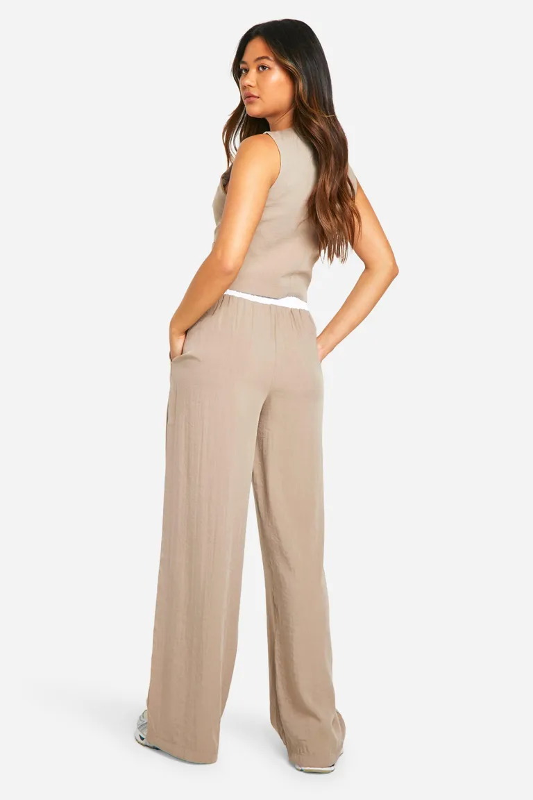Pantalones anchos texturizados con contraste de Boohoo en Pantalones para argentina