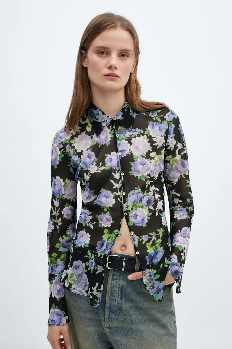 Camisa estampada semitransparente de Mango en Camisas para argentina