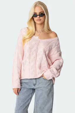 Sweater trenzado oversize inga de Edikted en Buzos y Sweaters para argentina