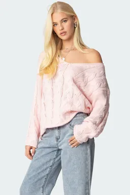 Sweater trenzado oversize inga de Edikted en Buzos y Sweaters para argentina
