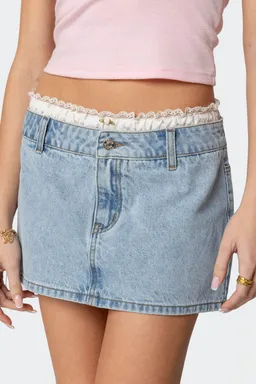 Mini falda denim floral de Edikted en Faldas para argentina