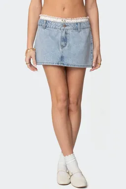 Mini falda denim floral de Edikted en Faldas para argentina