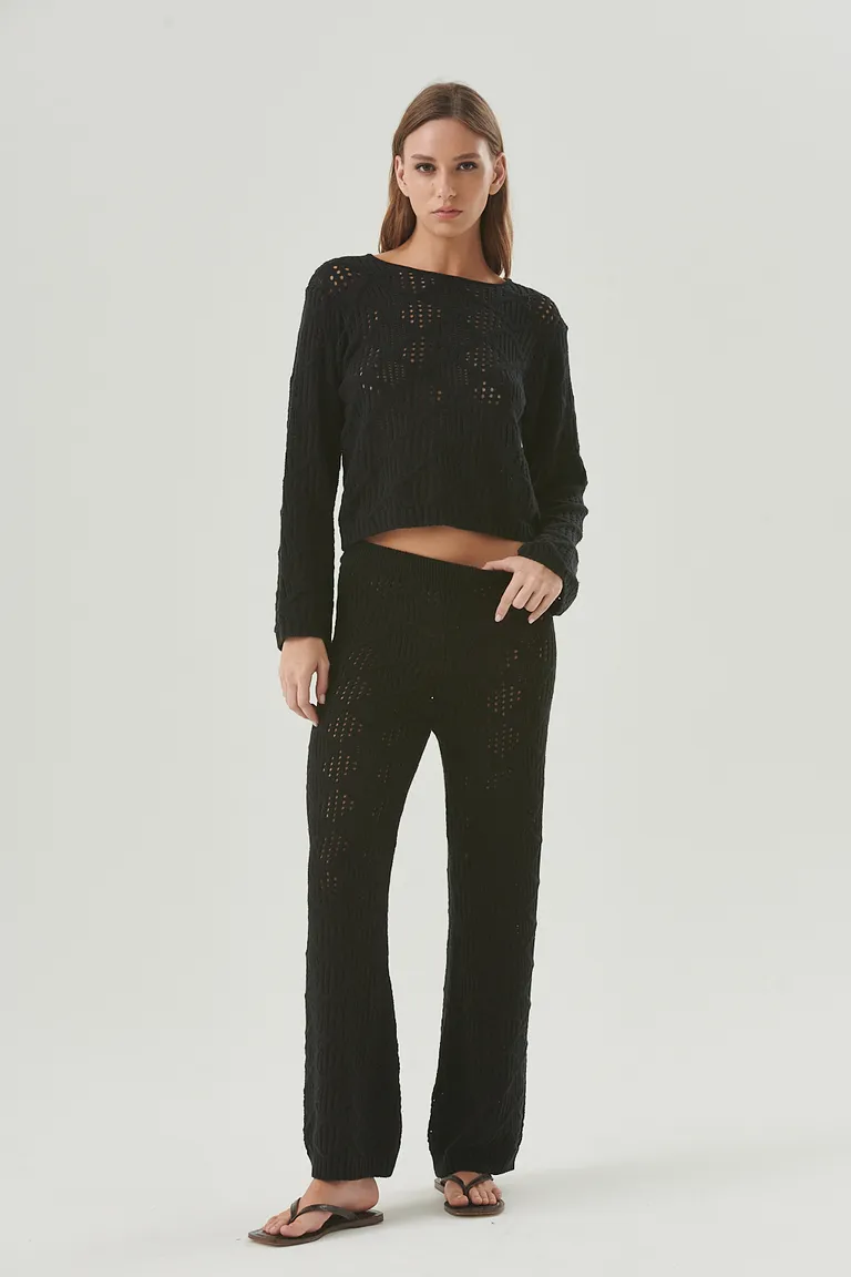 Pantalón de corte amplio con diseño calado geométrico de Sweet en Pantalones para argentina