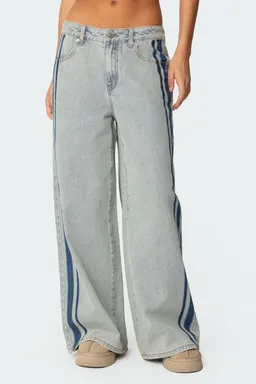 Jeans tiro bajo con rayas de Edikted en Pantalones para argentina