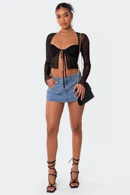 Top malla con nudo frontal de Edikted en Tops para argentina