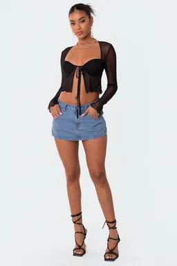 Top malla con nudo frontal de Edikted en Tops para argentina