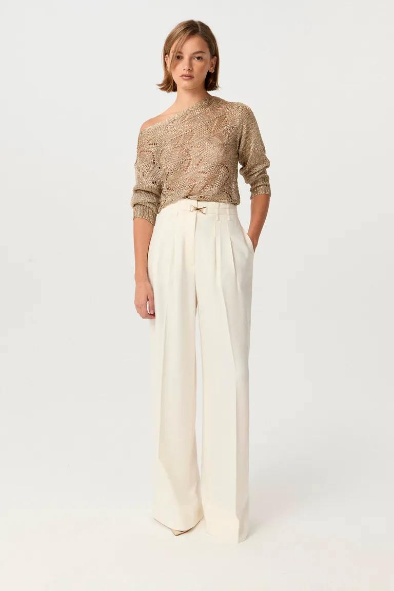 Suéter de calado metálico con efecto glamoroso y relajado de Markova en Buzos y Sweaters para argentina