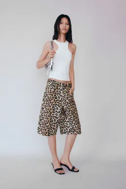 Bermudas jean leopardo de Mango en Shorts para argentina