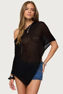 Poncho asimétrico tejido azalia de Edikted en Capas y Ponchos para argentina