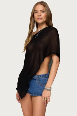 Poncho asimétrico tejido azalia de Edikted en Capas y Ponchos para argentina