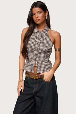 Top halter imrie escocés de Edikted en Blusas para argentina