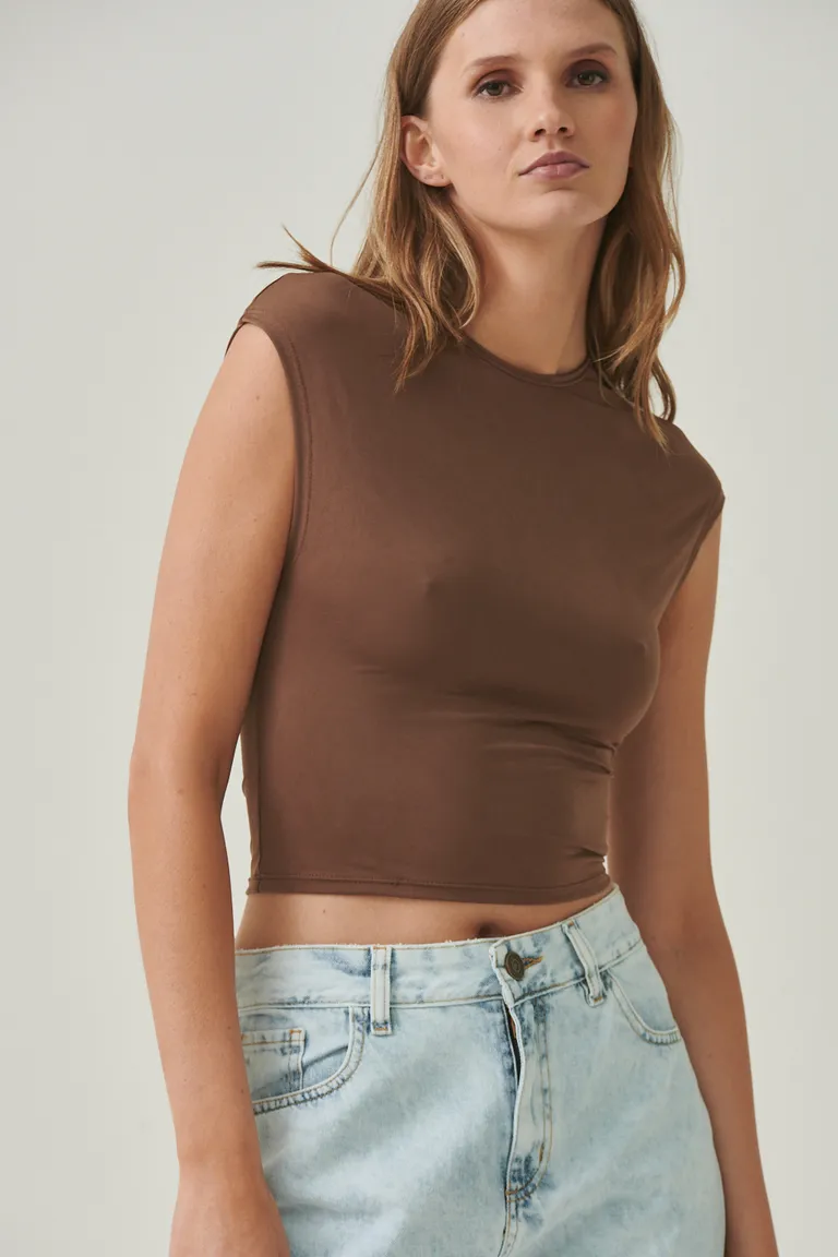 Remera sin mangas de diseño actual y elegante corte para mujer de Sweet en Remeras para argentina