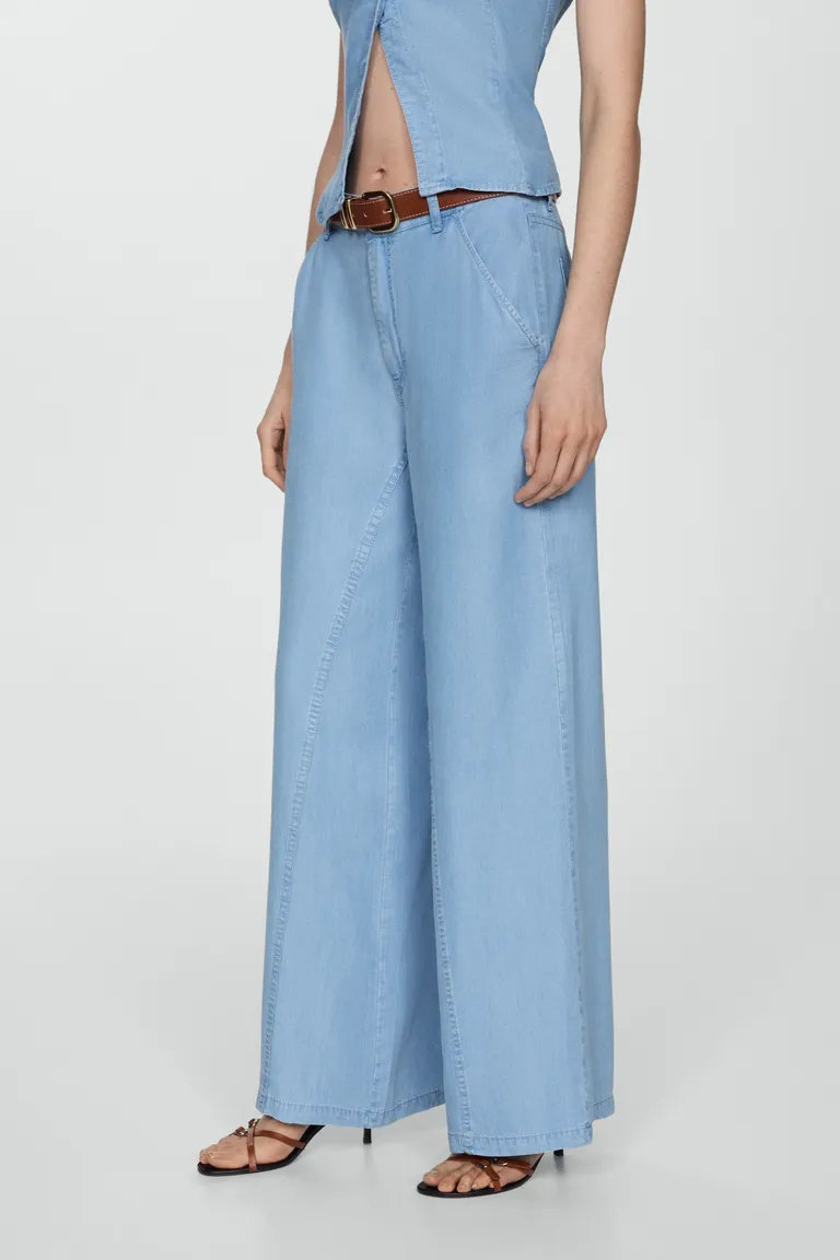 Pantalón wideleg lyocell de Mango en Pantalones para argentina