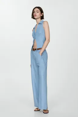 Pantalón wideleg lyocell de Mango en Pantalones para argentina