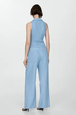 Pantalón wideleg lyocell de Mango en Pantalones para argentina