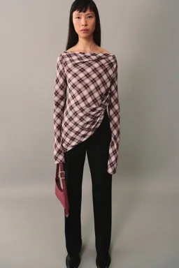 Blusa cuadros asimétrica de Mango en Blusas para argentina