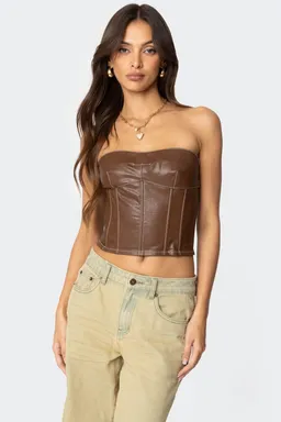 Corset cuero sintético moss de Edikted en Tops para argentina