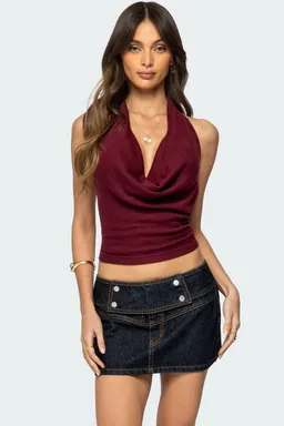 Top tejido cuello drapeado kia de Edikted en Tops para argentina