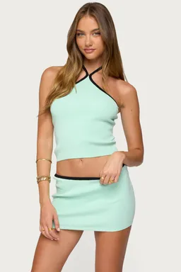 Top aureley halter tejido contraste de Edikted en Tops para argentina
