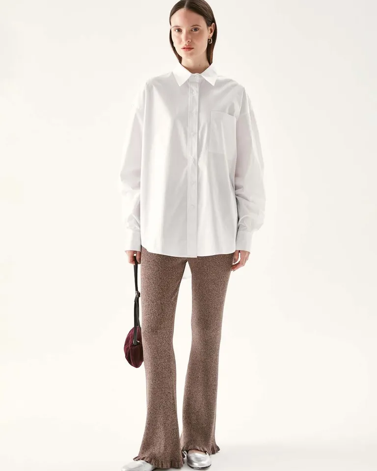 Camisa de mujer corte amplio y largo a la rodilla con tajos laterales y espalda estructurada de Furzai en Camisas para argentina