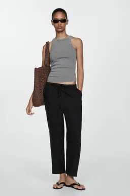 Pantalón jogger lino de Mango en Pantalones para argentina
