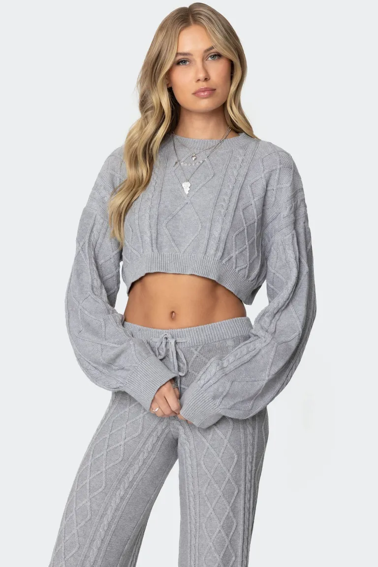 Sweater kasey trenzado corto de Edikted en Buzos y Sweaters para argentina
