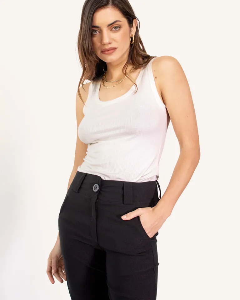 Pantalón de tiro alto de corte recto para mujer de Apricot en Pantalones para argentina