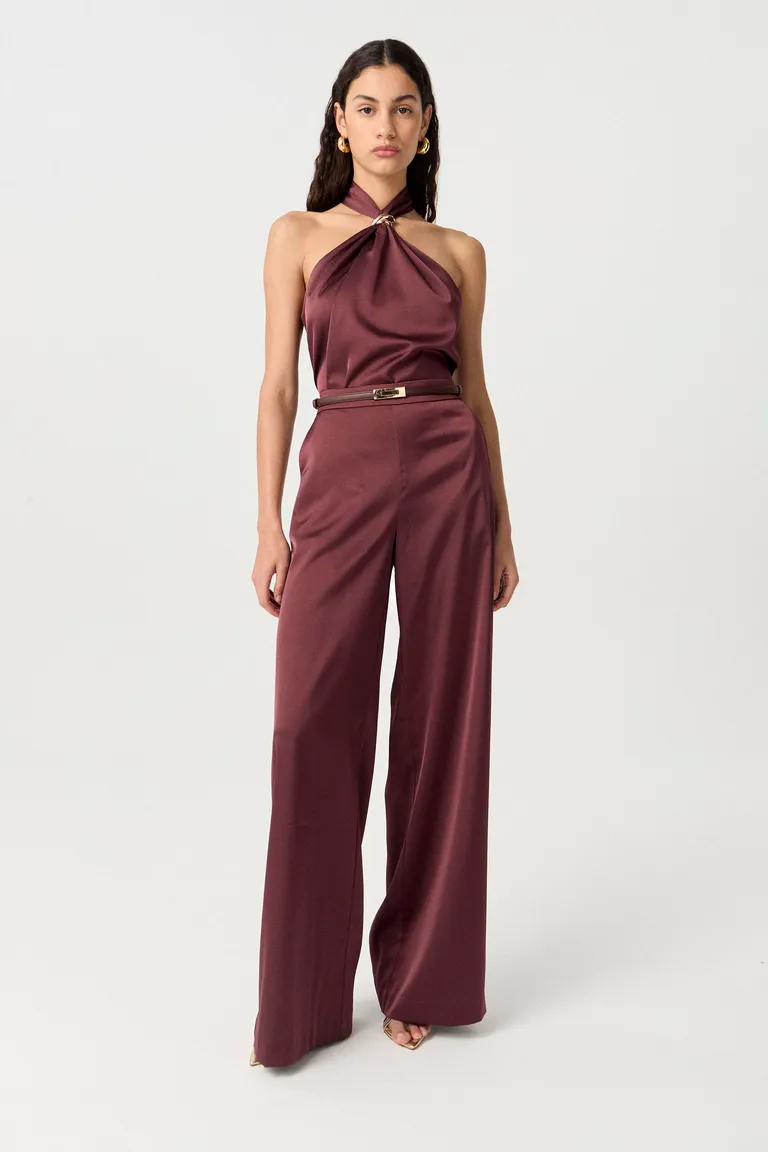 Elegante pantalón de sastrería con corte ancho y cintura alta de Markova en Pantalones para argentina